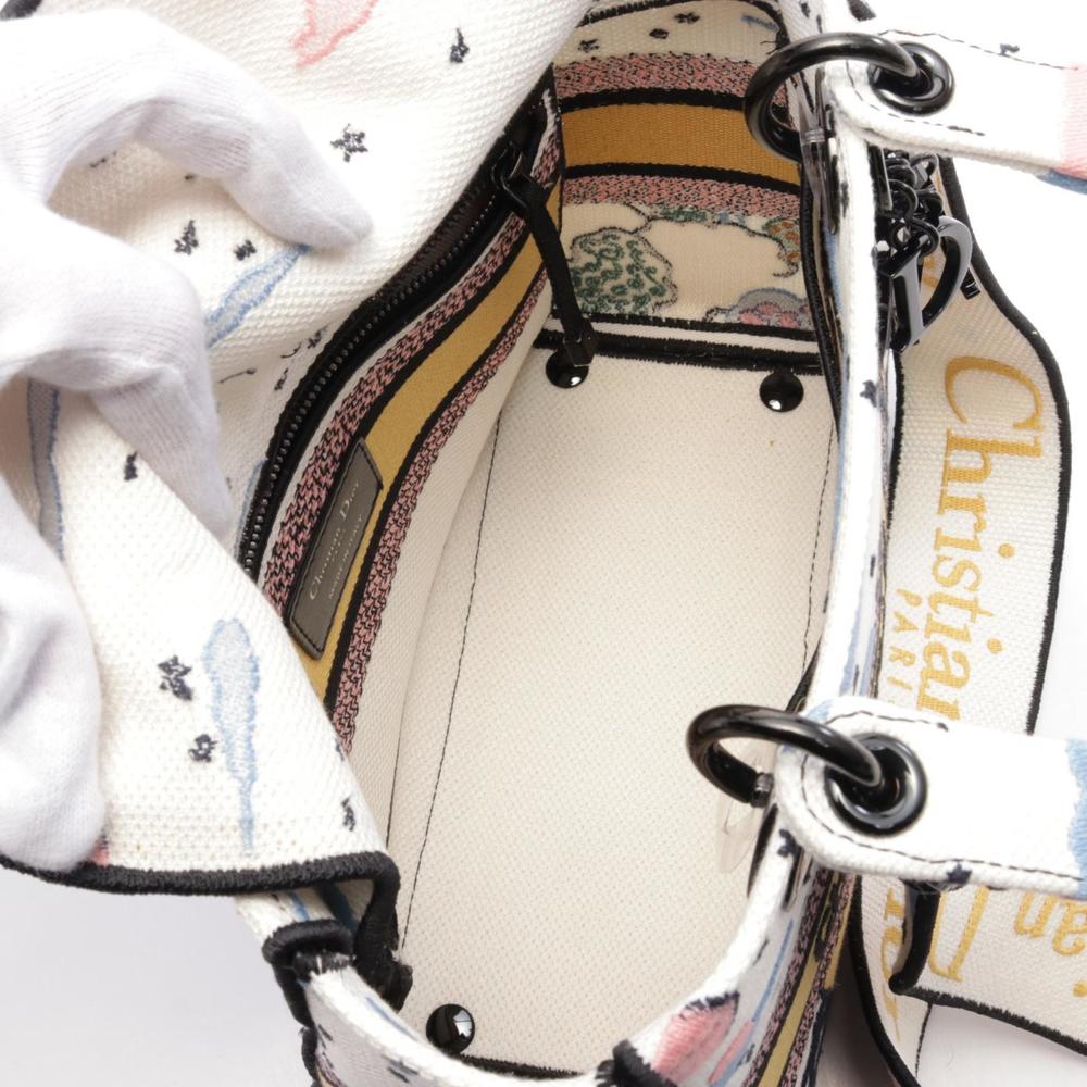 Dior Lady D-Lite Medium Handbag Bag Canvas White - Picture 3 of 5